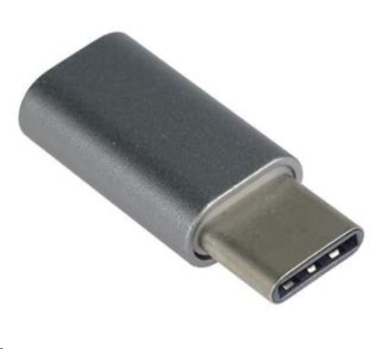 PREMIUMCORD Adaptér USB 3.1 C/male - USB 2.0 Micro-B/female, kovově šedý kur31-04