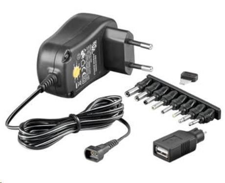 Goobay Univerzální napájecí adaptér 230V/3-12V stejnosměrný 600mA ppadapter-45