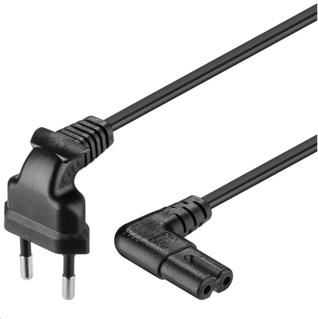 PREMIUMCORD Kabel síťový 230V k magnetofonu se zahnutými konektory 1m kpspm1-90