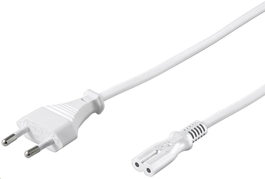 PREMIUMCORD Kabel síťový 230V k magnetofonu 2m bílý kpspm2w