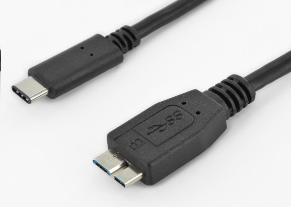 PremiumCord Kabel USB 3.1 konektor C/male - USB 3.0 konektor Micro-B/male, 0.6m ku31cmb06bk