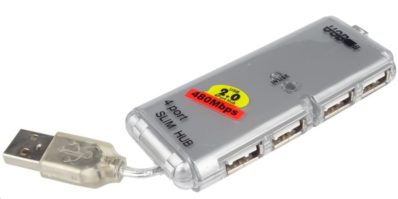 PremiumCord USB 2.0 HUB 4-portový bez napájení ku2hub4ws