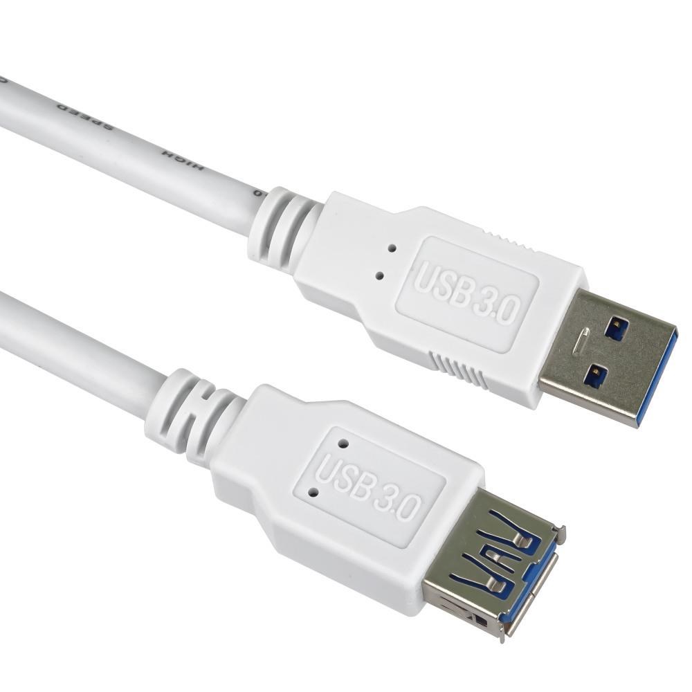 PremiumCord Prodlužovací kabel USB 3.0 Super-speed 5Gbps A-A, MF, 9pin, 0.5m, bílá ku3paa05w