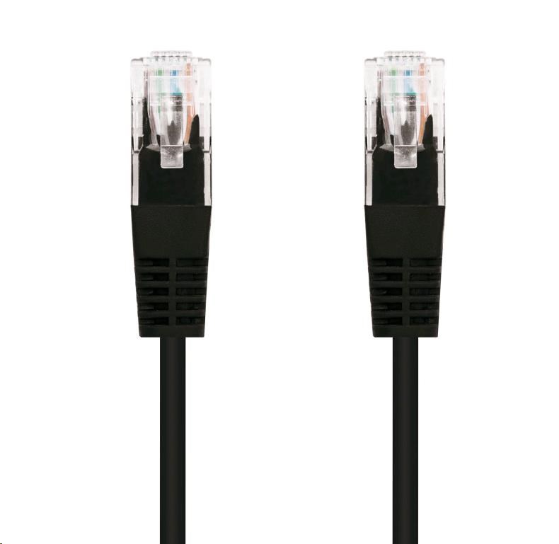 C-TECH kabel patchcord Cat5e, UTP, černý, 1m CB-PP5-1BK