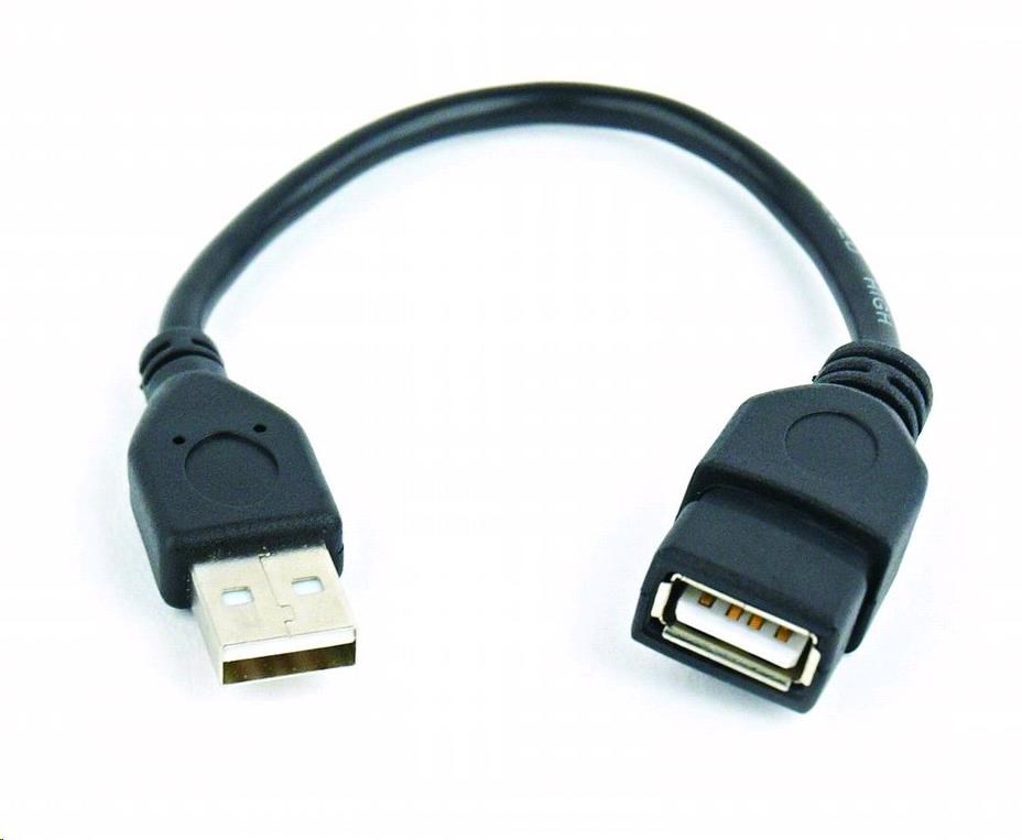 GEMBIRD USB kabel, A-A 15cm 2.0, prodlužovací, HQ Black, zlacené kontakty CCP-USB2-AMAF-0.15M