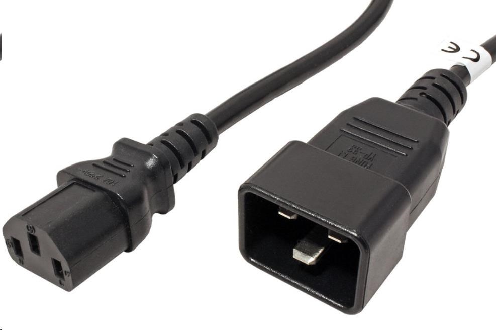 PREMIUMCORD Kabel síťový propojovací 230V 10A 3m, konektory IEC 320 C13 - IEC 320 C20 kpsb3