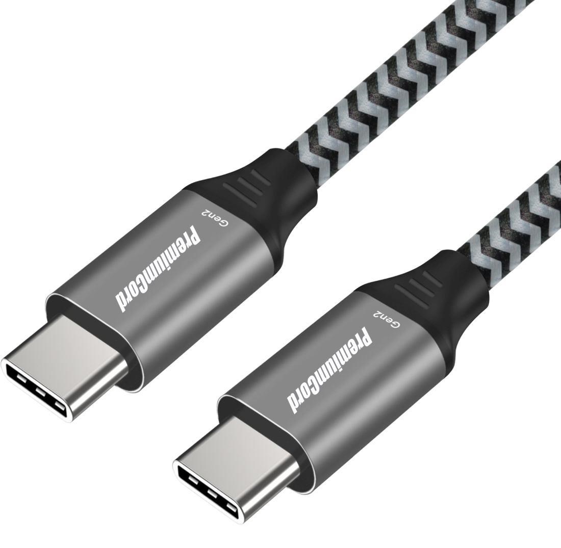 Premiumcord ku31cr05 USB-C USB 3.2 GEN 2, 3A, 60W, 20Gbit/s, bavlněný oplet, 0,5m