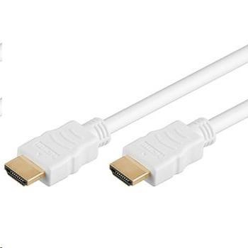 PremiumCord HDMI High Speed + Ethernet kabel,bílý, zlacené konektory, 5m kphdme5w