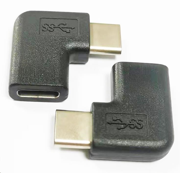 PremiumCord Adaptér USB-C/male - C/female zahnutý 90° kur31-13