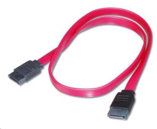 PremiumCord 1,0m datový kabel SATA 1.5/3.0 GBit/s červený kfsa-1-10