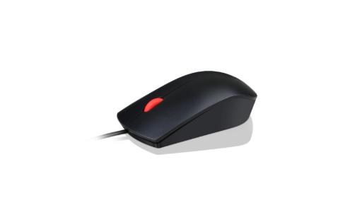 LENOVO myš drátová Essential USB Mouse - 1600dpi, Optical, USB, 3 tlačítka, černá 4Y50R20863