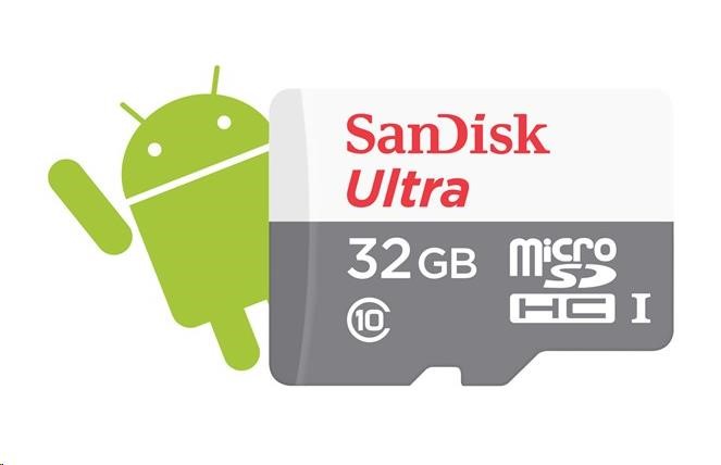 SanDisk MicroSDHC karta 32GB Ultra (80MB/s, Class 10 UHS-I, Android)