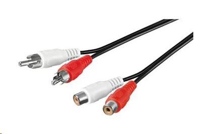 PREMIUMCORD Kabel prodlužovací audio 2x Cinch - 2x Cinch (RCA, M/F) 10m (kjackcmf2-10)