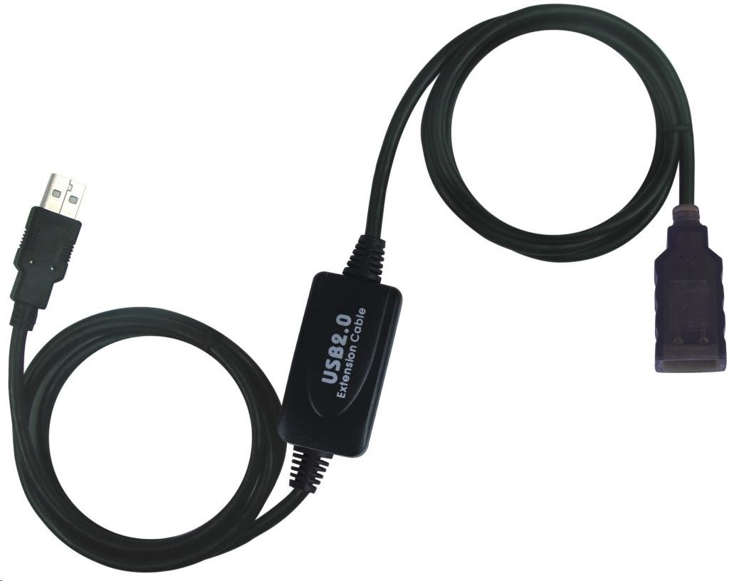 PREMIUMCORD USB 2.0 repeater a prodlužovací kabel A/M-A/F 10m (ku2rep10)