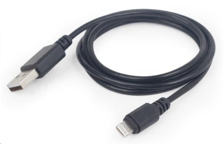 GEMBIRD USB 2.0 Lightning (IP5 a vyšší) nabíjecí a synchronizační kabel, 1m, černý (CC-USB2-AMLM-1M)