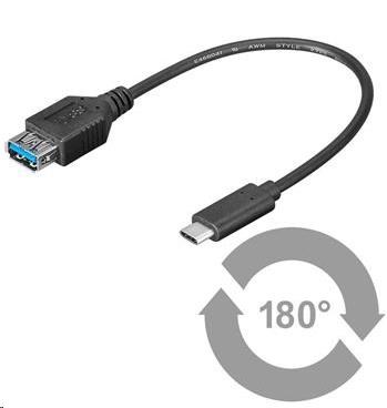 PREMIUMCORD Adaptér USB 3.1 konektor C/male - USB 3.0 A/female, OTG, 0,2m (kur31-01)