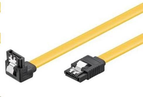 PREMIUMCORD 0,3m SATA 3.0 datový kabel 1.5GBs / 3GBs / 6GBs, kov.západka, 90° (kfsa-15-03)