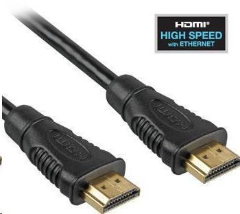 PremiumCord HDMI High Speed + Ethernet kabel, zlacené konektory, 1.5m kphdme015