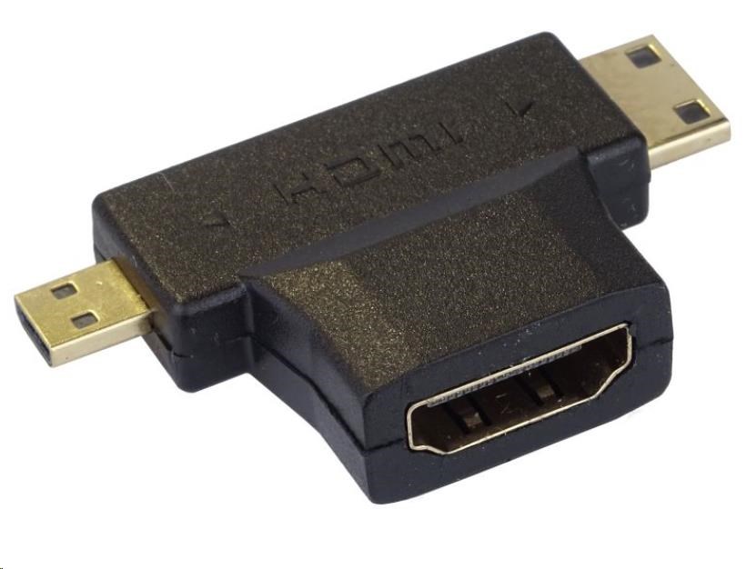 PremiumCord Adaptér HDMI na mini HDMI typ C a micro HDMI typ D kphdma-17