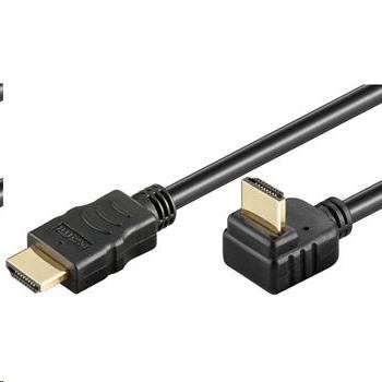 PremiumCord HDMI High Speed+Ethernet kabel, zlacený zahnutý konektor 270° 2m (kphdmeb2)