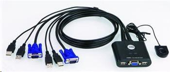 Aten CS-22U Datový přepínač 2-port KVM USB mini, 1m kabely, DO