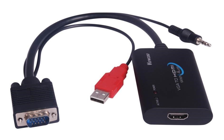 PREMIUMCORD Převodník elektronický VGA+audio na HDMI khcon-04