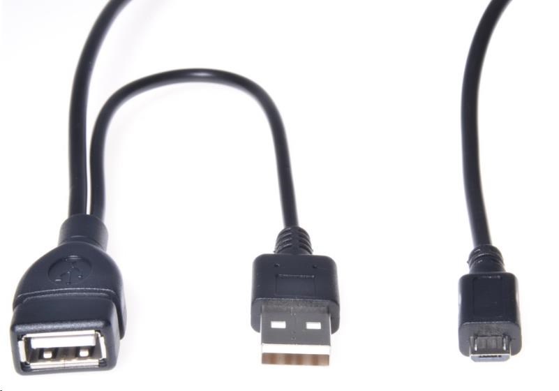 PREMIUMCORD USB redukce kabel USB A/female+USB A/male - Micro USB/male OTG kur-21