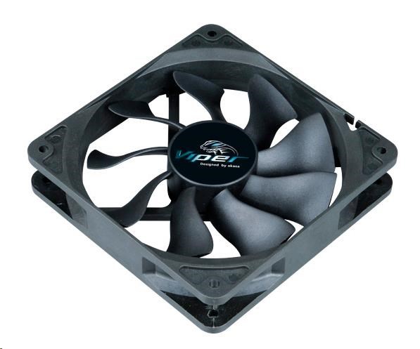 AKASA ventilátor Viper, Black Fan 12cm, 120x120x25mm, HDB, 4 pin PWM AK-FN065