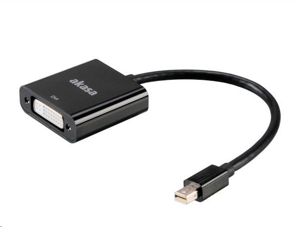 AKASA adaptér Mini DisplayPort na DVI passive, 20cm AK-CBDP08-20BK