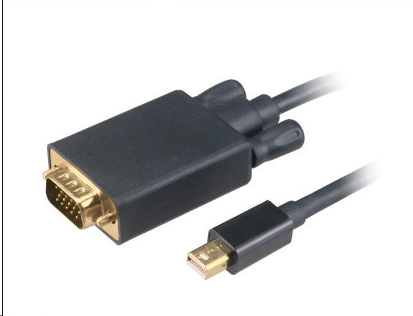 AKASA adaptér Mini DisplayPort na VGA,kabel, 1.8m AK-CBDP17-18BK