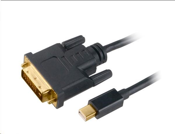 AKASA adaptér Mini DisplayPort na DVI-D,kabel, 1.8m AK-CBDP18-18BK