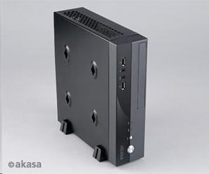 AKASA case Crypto VESA, MiniITX, černá + 80W AC adaptér AK-ITX03BK08EU