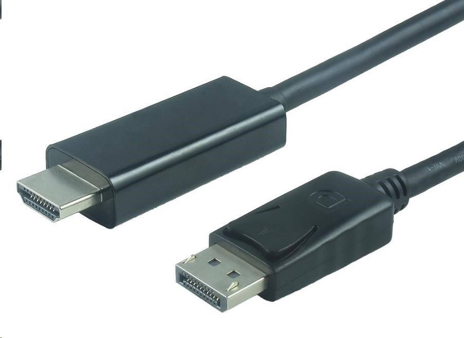 PREMIUMCORD Kabel DisplayPort 1.2 na HDMI 2.0, pro rozlišení 4Kx2K@60Hz, 3m kportadk04-03