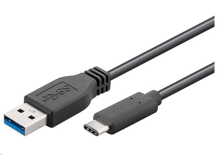 PremiumCord Kabel USB 3.1 konektor C/male - USB 3.0 A/male, černý, 1m ku31ca1bk