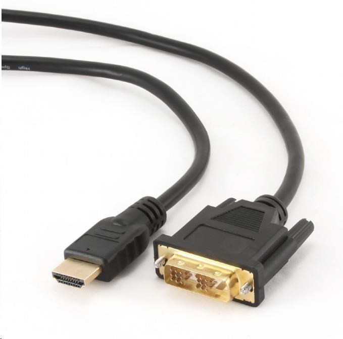 GEMBIRD Kabel HDMI-DVI 0,5m, 1.3, M/M stíněný, zlacené kontakty CC-HDMI-DVI-0.5M