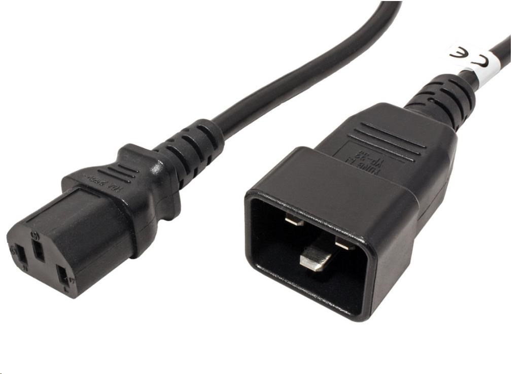 PREMIUMCORD Kabel síťový propojovací 230V 10A 2m, konektory IEC 320 C13 - IEC 320 C20 kpsb2