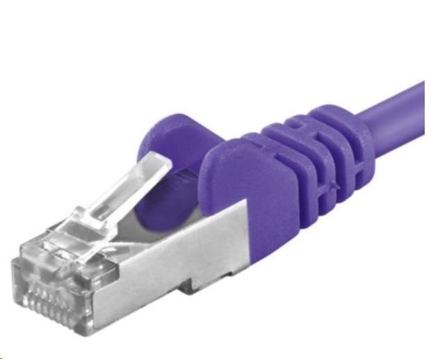 PREMIUMCORD Patch kabel CAT6a S-FTP, RJ45-RJ45, AWG 26/7 0,25m fialová sp6asftp002V