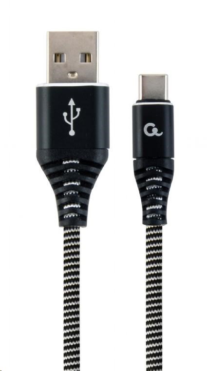 Gembird CC-USB2B-AMCM-2M-BW USB 2.0 AM na Type-C (AM/CM), 2m, černo-bílý