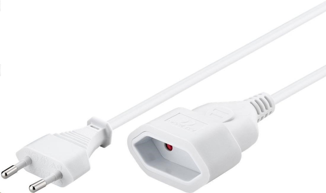 PREMIUMCORD Kabel síťový 230V, prodlužovací dvojvidlice,  3m kpsm3w