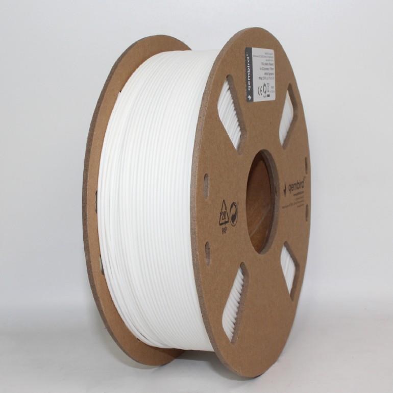 GEMBIRD Tisková struna (filament) PLA, 1,75mm, 1kg, bílá (3DP-PLA1.75-01-W)