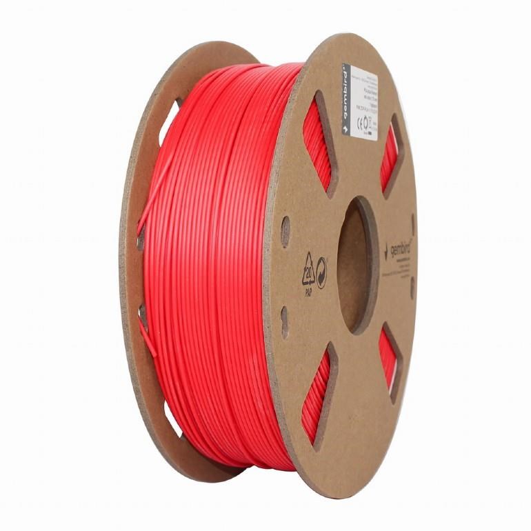 Gembird tisková struna (filament), PLA, 1,75mm, 1kg, fluorescentní červená 3DP-PLA1.75-01-FR