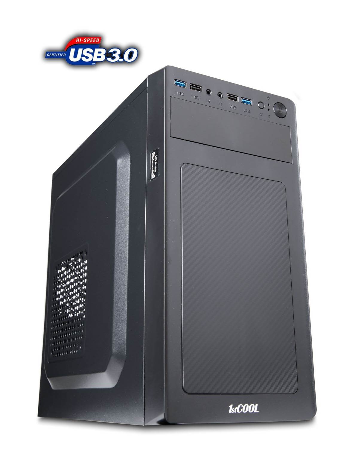 1stCOOL skříň STEP 3 ver.2, micro ATX, AU, 2xUSB 3.0 + 2x USB 2.0, bez zdroje, Black MC-STEP3-AU-USB3