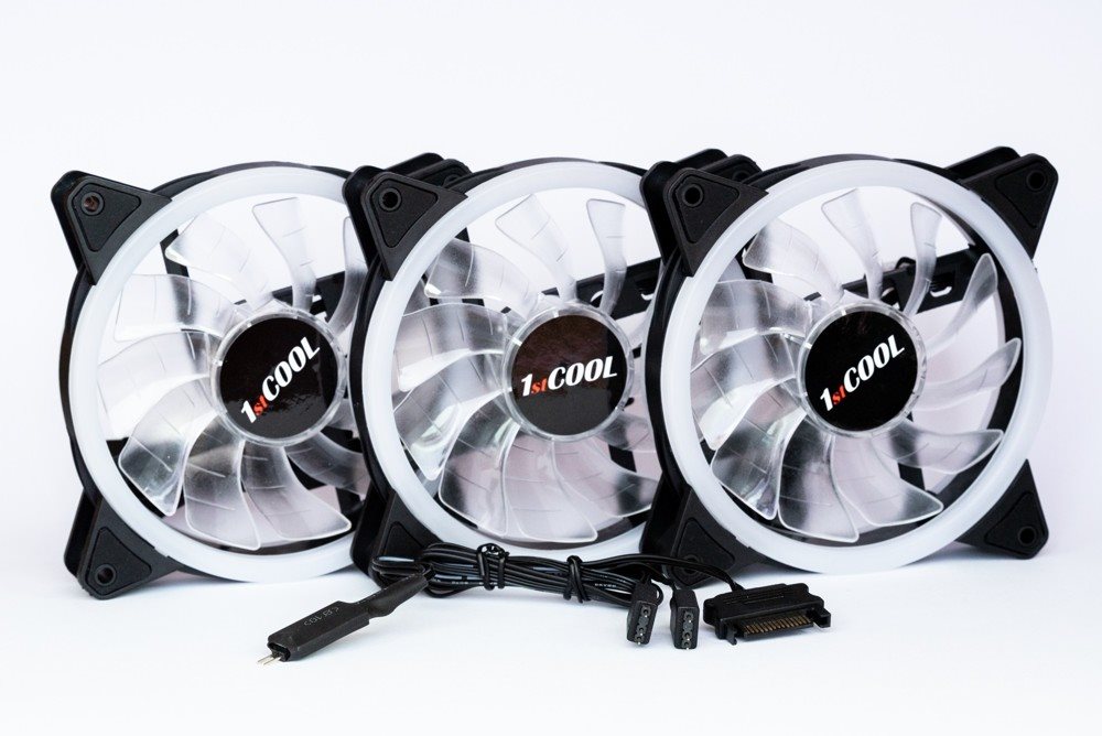 1stCOOL Fan KIT AURA EVO 1 ARGB, 3x Dual Ring ventilátor + ARGB Nano řadič KIT-AURA-EVO-1