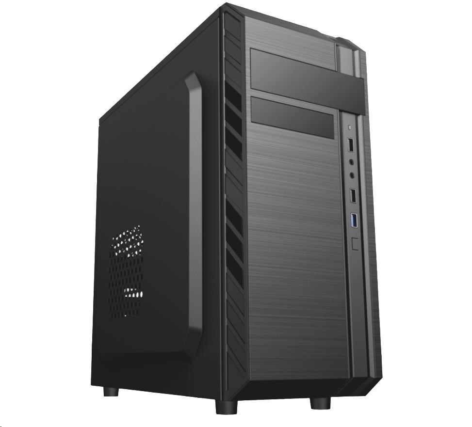 EUROCASE skříň ML X501 EVO black, 1x USB 3.0, 2x USB 2.0, audio, bez zdroje MLX501BOOEVO