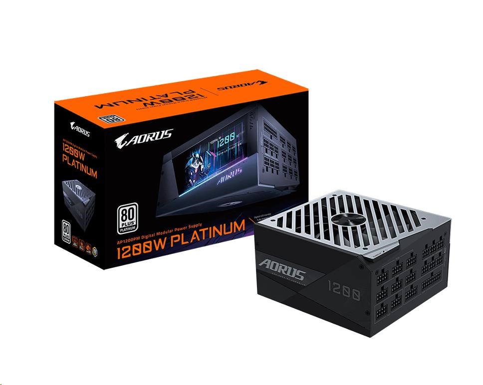 GIGABYTE zdroj GP-AP1200PM, 1200W, 80plus platinum, modular, 140 mm fan