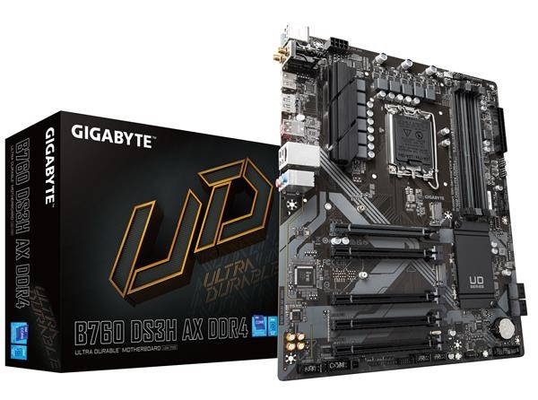 GIGABYTE MB Sc LGA1700 B760 DS3H AX DDR4, Intel B760, 4xDDR4, 1xDP, 1xHDMI, WI-FI