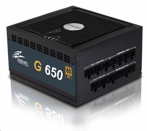 EVOLVEO G650 zdroj 650W, eff 90%, 80+ GOLD, aPFC, modulární, retail E-G650R