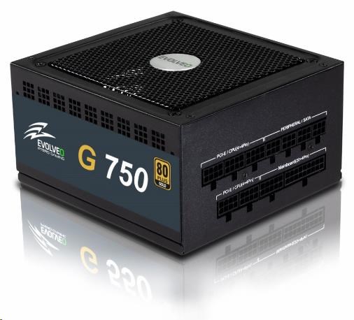 EVOLVEO G750 zdroj 750W, eff 91%, 80+ GOLD, aPFC, modulární, retail (E-G750R)