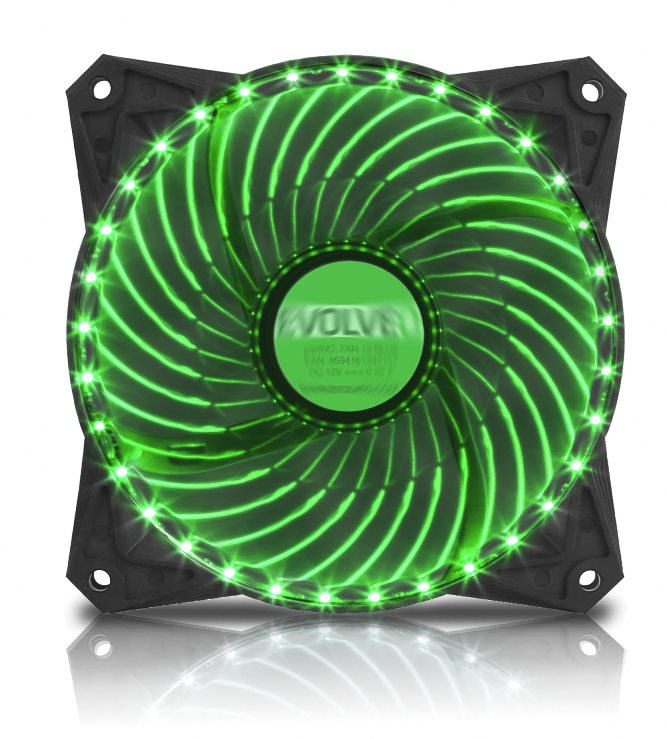 EVOLVEO ventilátor 120mm, LED 33 bodů, zelený (FAN12GR33)