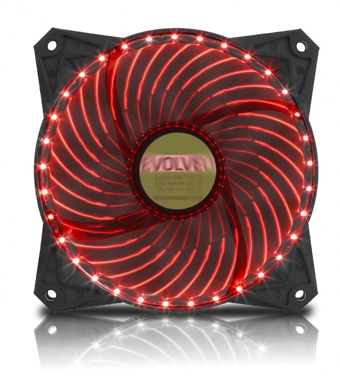 EVOLVEO ventilátor 120mm, LED 33 bodů, červený (FAN12RD33)